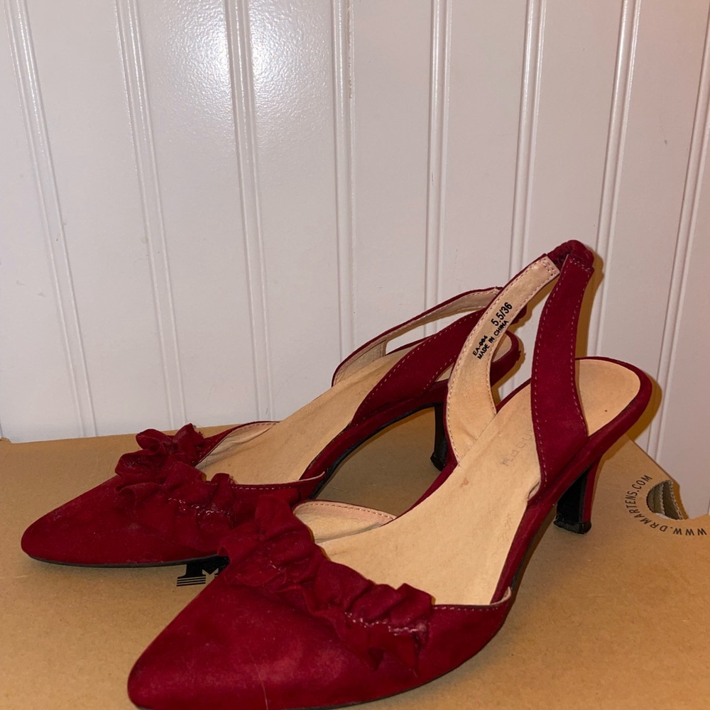 Elegant Red Slingback Heels